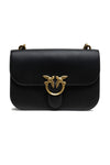 PINKO Black Leather Love Bell Classic Shoulder Bag