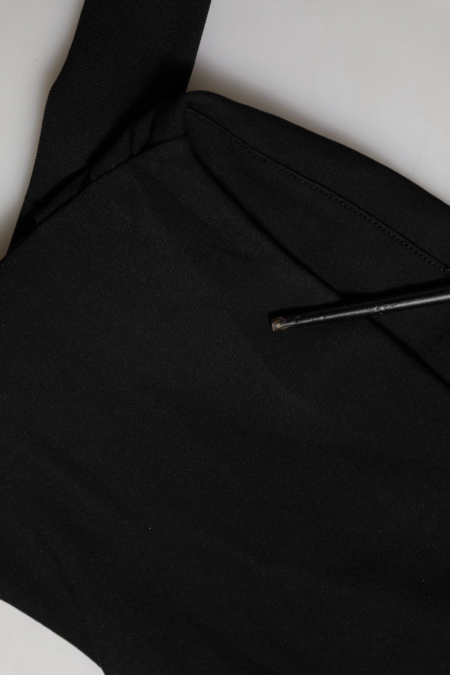 Dolce & Gabbana Black Viscose Halter Off Shoulder Cropped Top