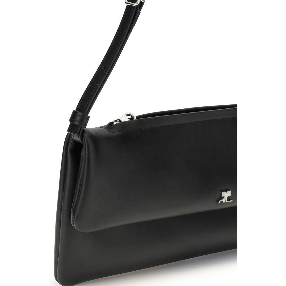 Courrèges Black Calf Leather Bos Taurus Shoulder Bag