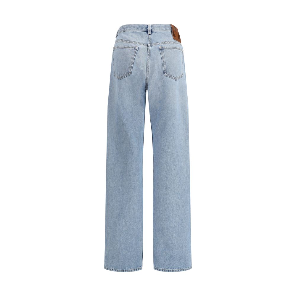 Valentino Light Blue Cotton High-Waisted Jean