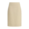 Valentino Cream Fleece Wool Skirt