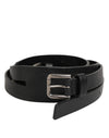 Dolce & Gabbana Black Double Strap Leather Gold Buckle Belt