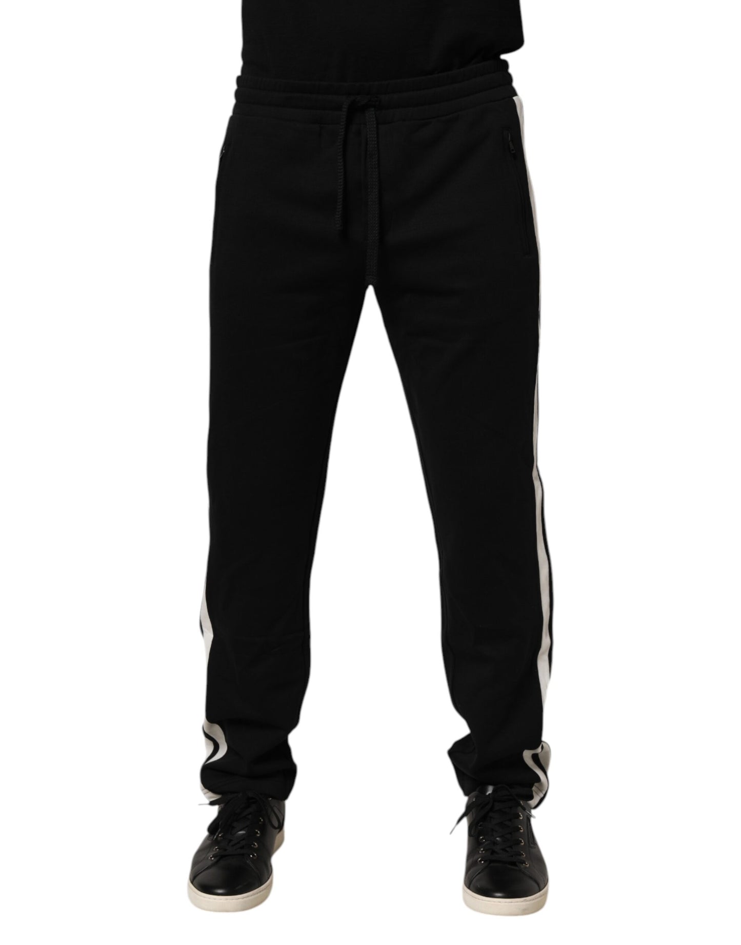 Pantaloni sport Dolce & Gabbana negri din bumbac