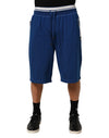 Dolce & Gabbana Blue Cotton Blend Bermuda Sweatpants Shorts
