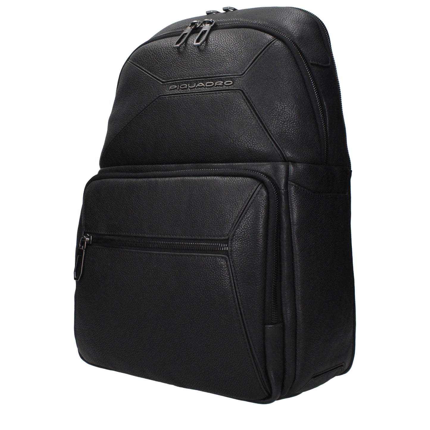 Piquadro Black Leather Backpack