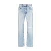 7FOR Light Blue Cotton Straight-Leg Jeans