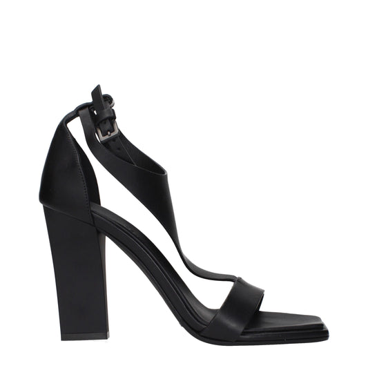 Max Mara Black Leather Stiletto Heel Sandals
