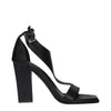 Max Mara Black Leather Stiletto Heel Sandals
