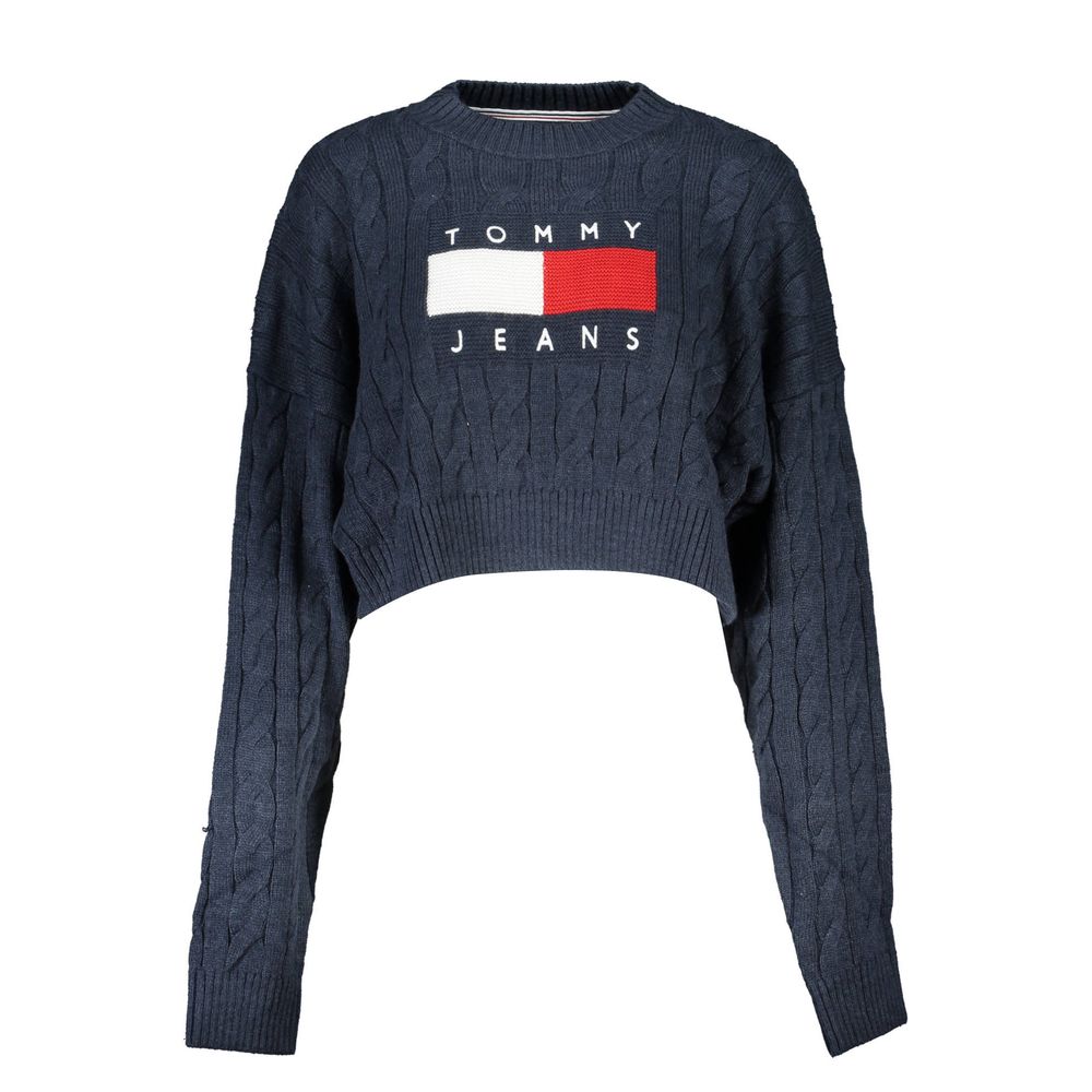 Pulover Tommy Hilfiger albastru din poliester