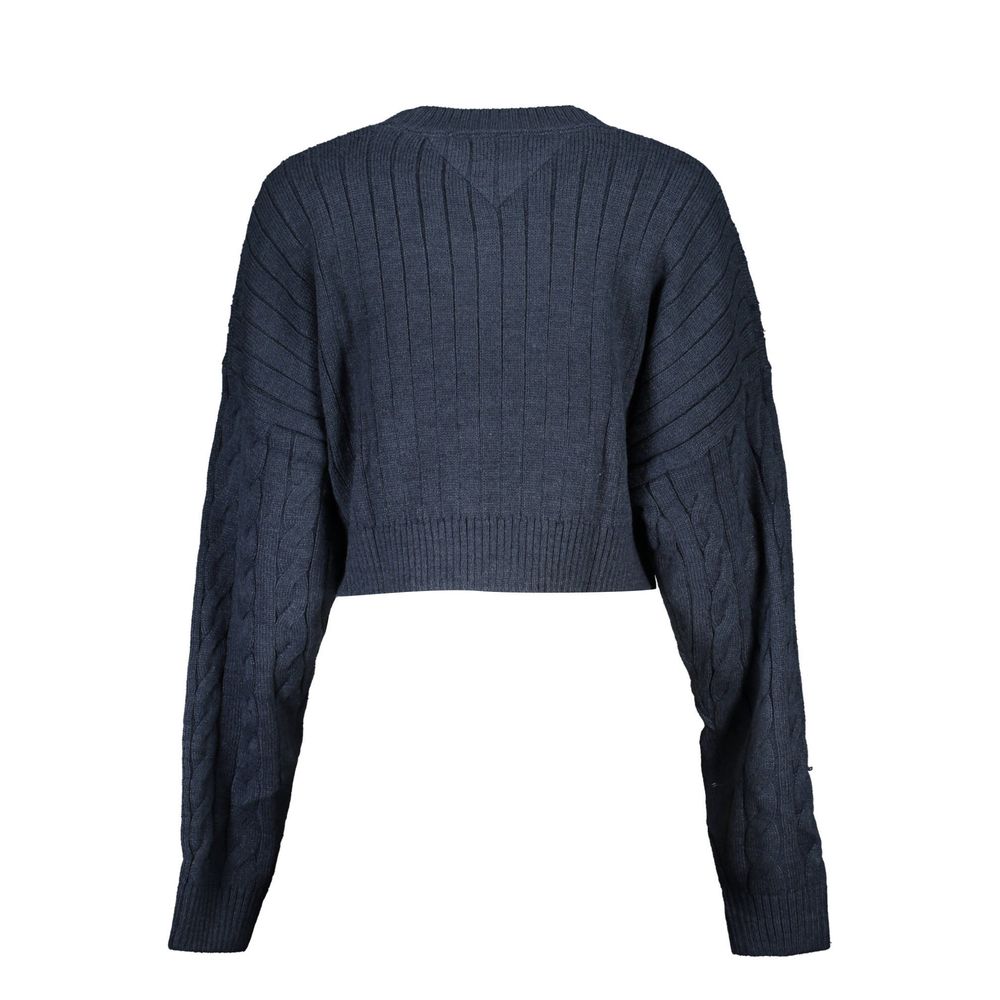 Pulover Tommy Hilfiger albastru din poliester