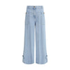 Max Mara Light Blue Cotton High-Waisted Jean