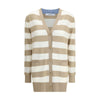 Max Mara Multicolor Fleece Wool Cardigan