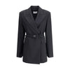 Max Mara Black Fleece Wool Full-Length Jacket