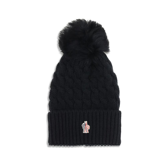 Moncler Grenoble Black Fleece Wool Beanie