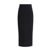 Dolce & Gabbana Black Fleece Wool Long Skirt