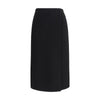 RIER Black Fleece Wool Long Skirt