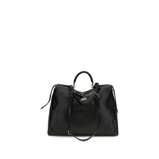 Dolce & Gabbana Black Calf Leather Bos Taurus Handbag