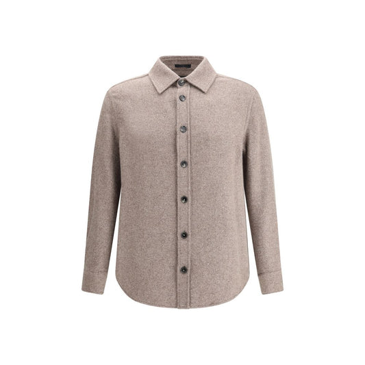 ZEGNA Brown Cashmere Dress Shirt