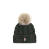 Moncler Grenoble Green Fleece Wool Beanie