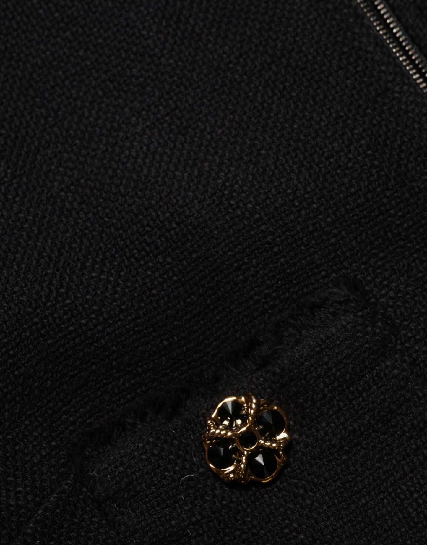 Jachetă scurtă cu fermoar complet din bumbac negru Dolce & Gabbana