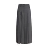 Brunello Cucinelli Gray Polyester Long Skirt