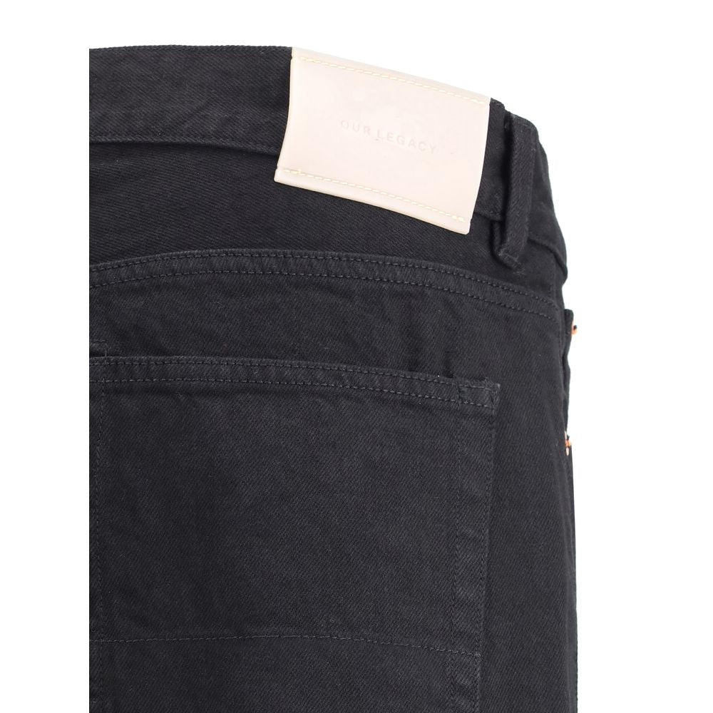 Our Legacy Black Cotton Straight-Leg Jeans