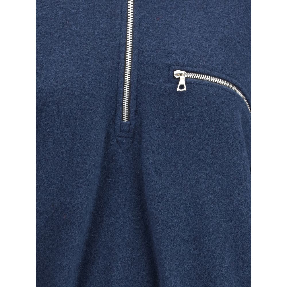 RIER Blue Fleece Wool Sweatshirt
