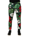 Pantaloni conici din bumbac cu imprimeu floral multicolor Dolce & Gabbana