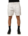 Dolce & Gabbana White Cotton Mid Waist Men Bermuda Shorts