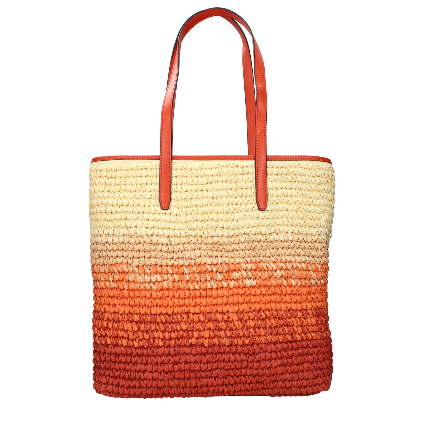 Michael Kors Orange Raffia Skuldertaske