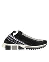 Dolce & Gabbana Black Silver Slip On Sorrento Sneakers Shoes