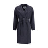 Max Mara Blue Fleece Wool Coat
