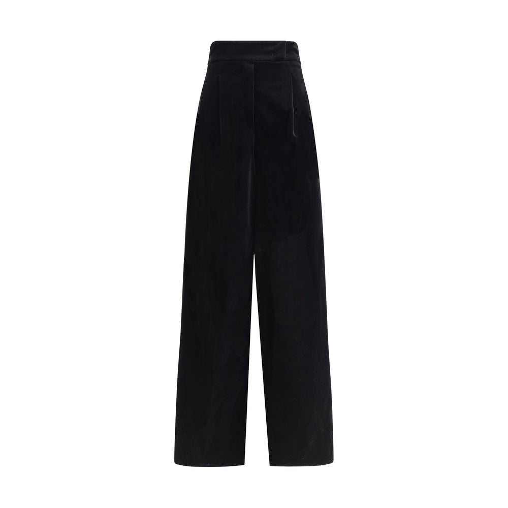 Pantaloni cu croi larg din catifea Max Mara