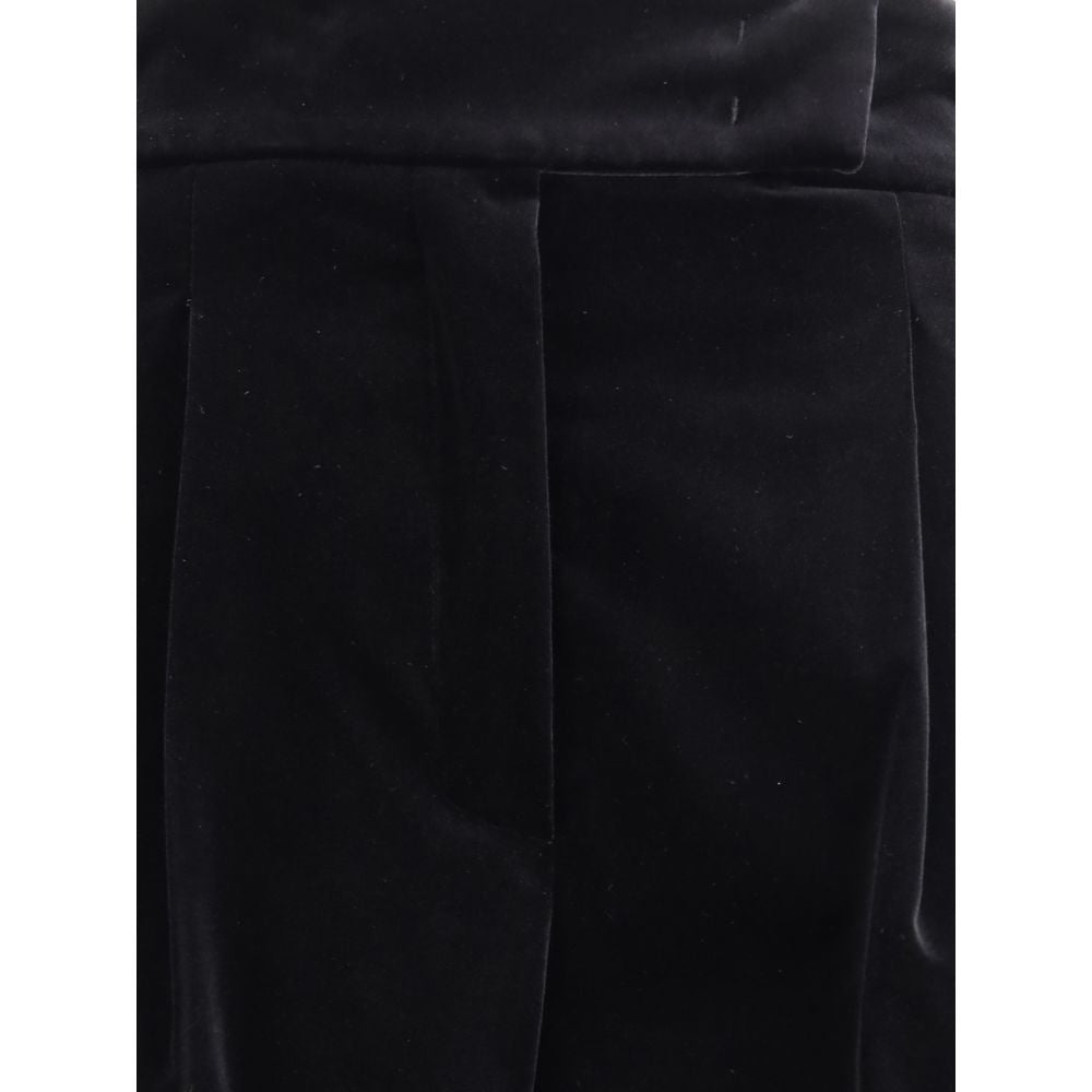 Pantaloni cu croi larg din catifea Max Mara