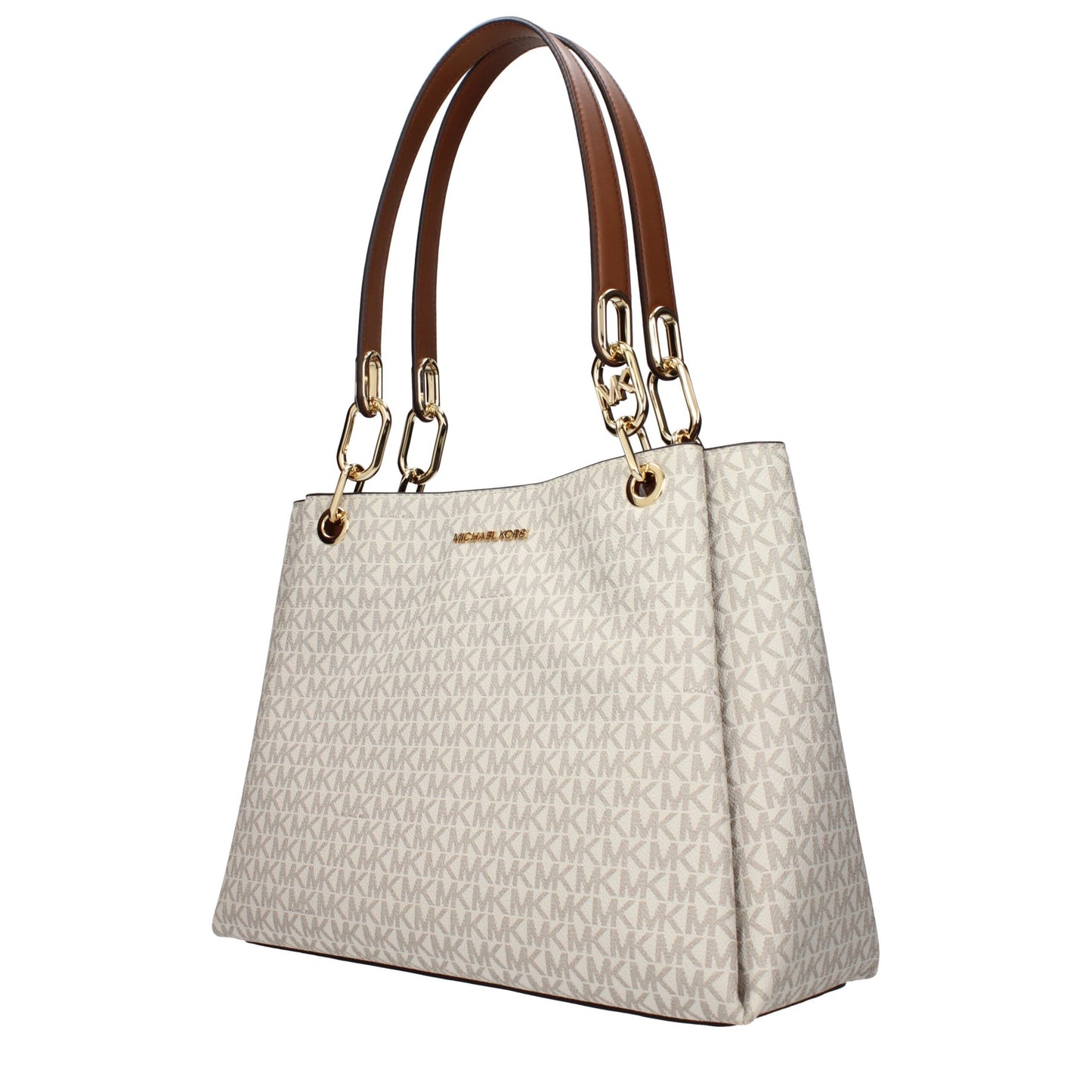 Genți de umăr din material textil bej Michael Kors