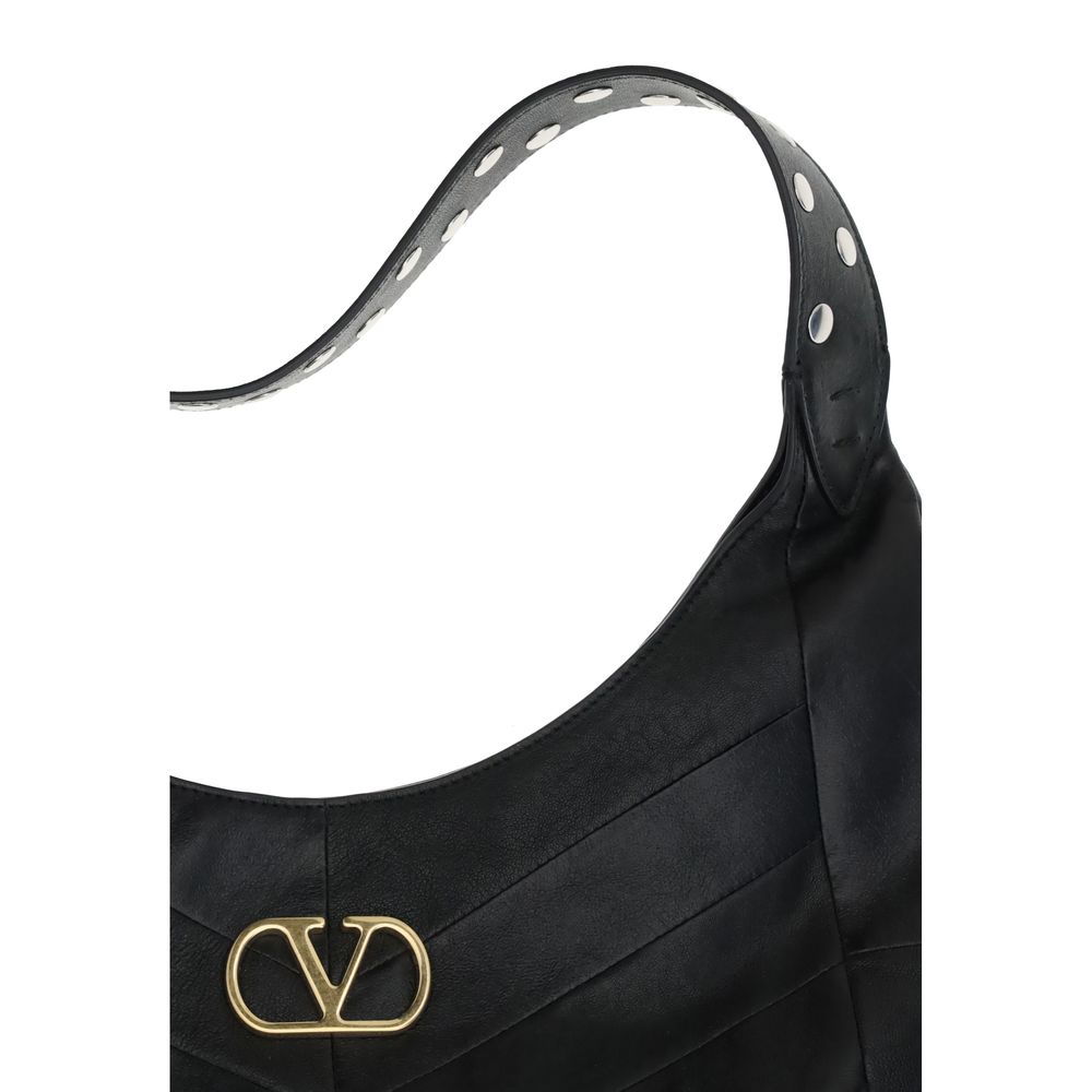 Valentino Garavani Black Leather Shoulder Bag