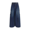 Sacai Blue Cotton Cropped Jeans
