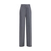 Max Mara Gray Fleece Wool Casual Pants