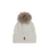 Moncler Grenoble White Fleece Wool Beanie