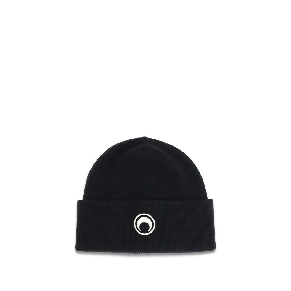 Marine Serre Black Merino Wool Beanie