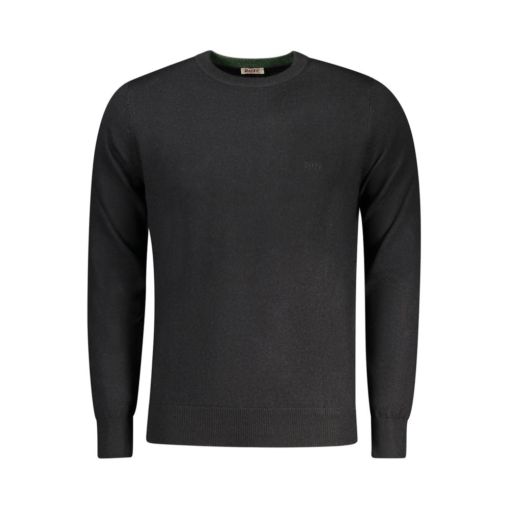 Rifle Black Wool Men Sweater