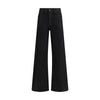 7FOR Black Cotton Flared Jeans