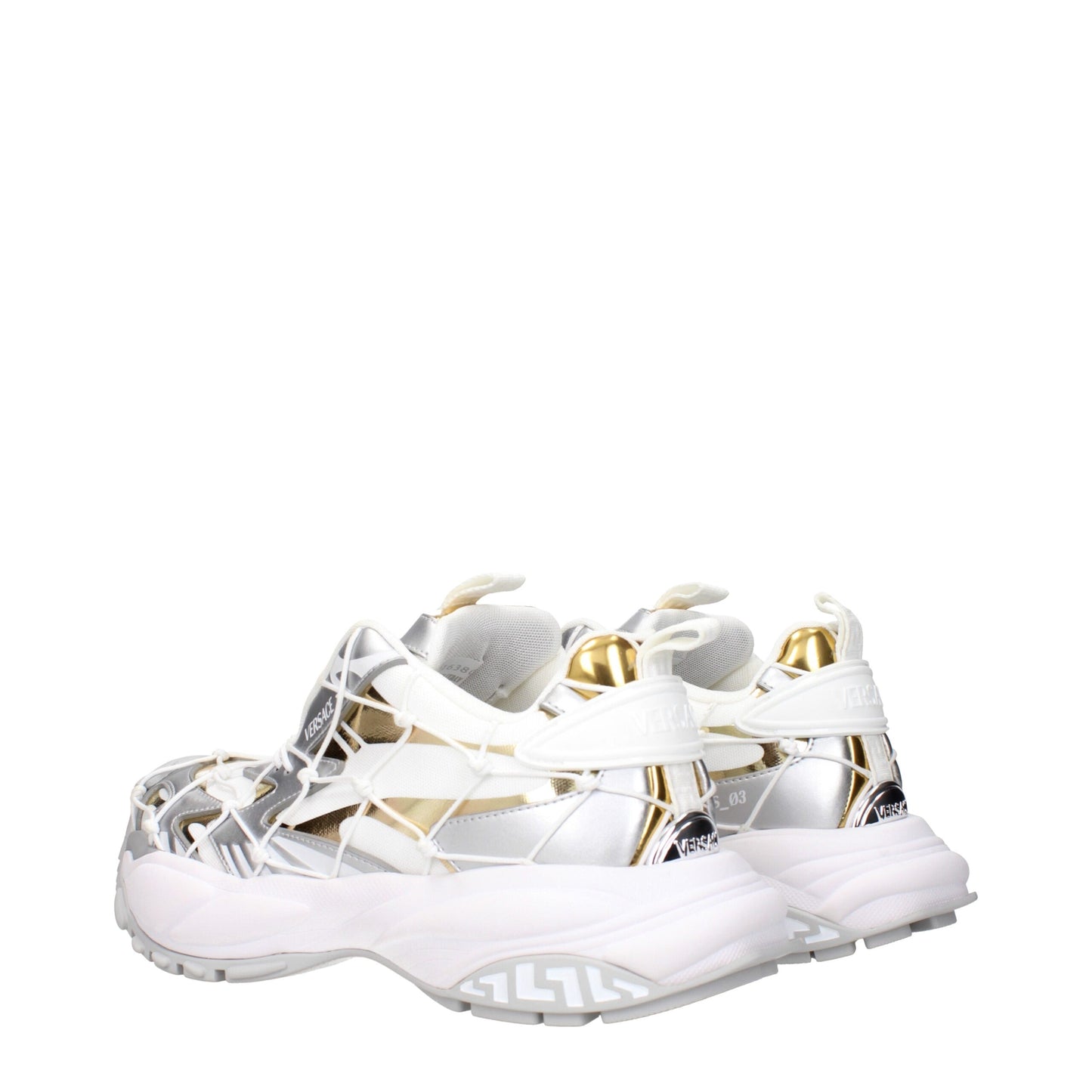 Versace White Fabric Chunky Sneakers