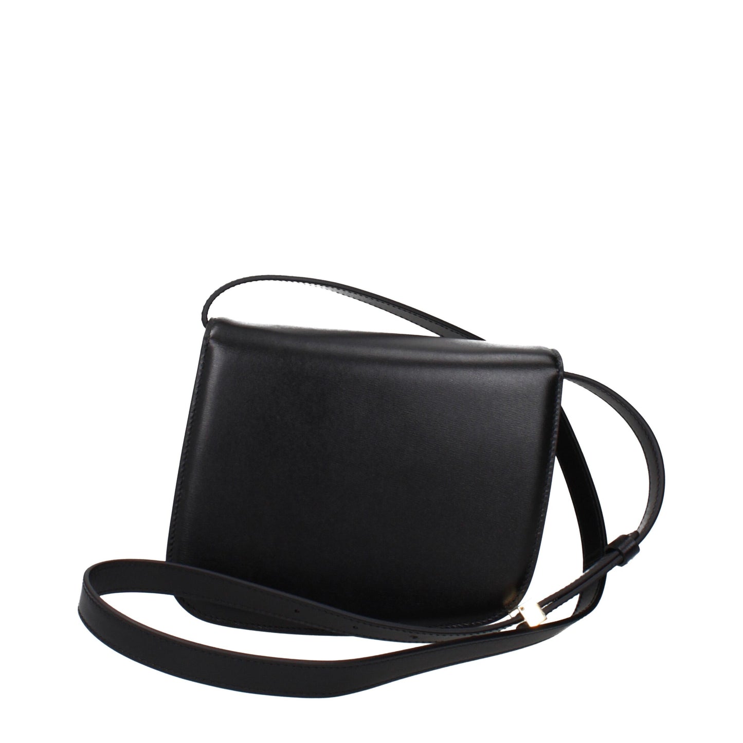 Salvatore Ferragamo sort læder crossbody-taske
