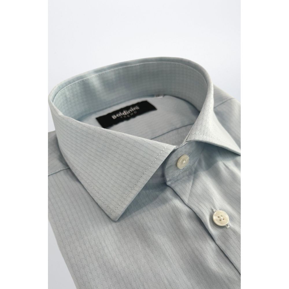 Baldinini Trend Light Blue Cotton Men Shirt