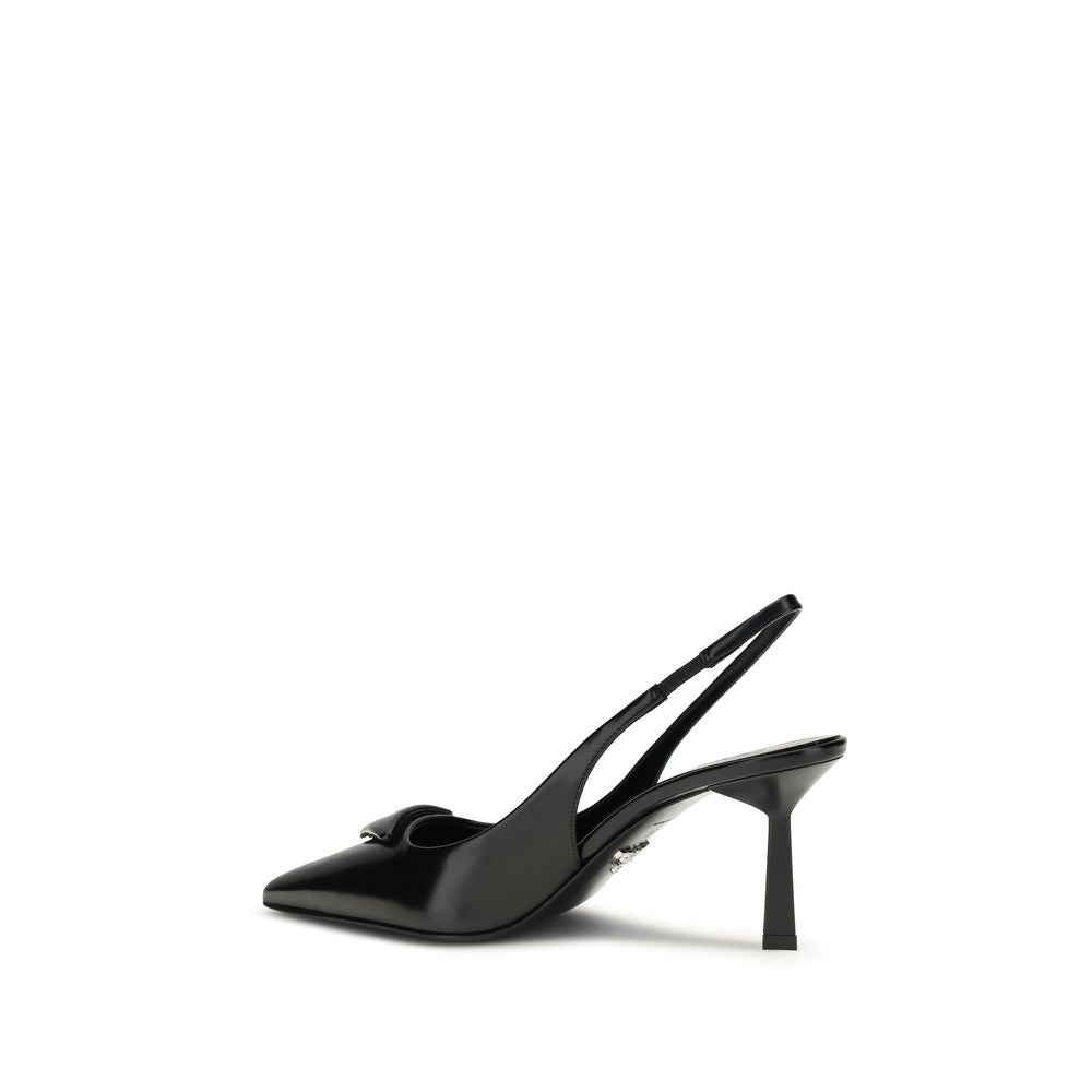 Prada Black Leather High Heel Pumps