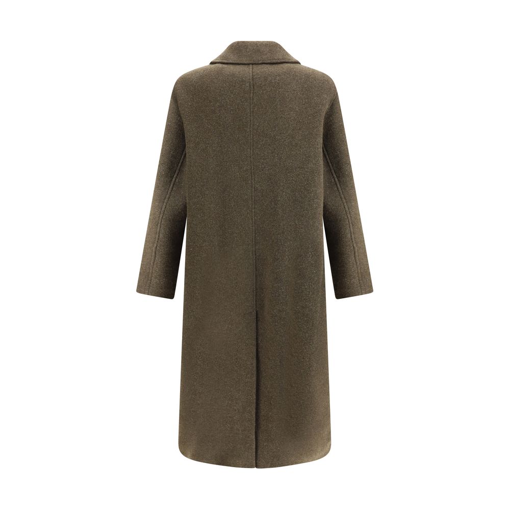 Sunflower Green Fleece Wool Coat