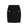 Balmain Black Cotton Mini Skirt