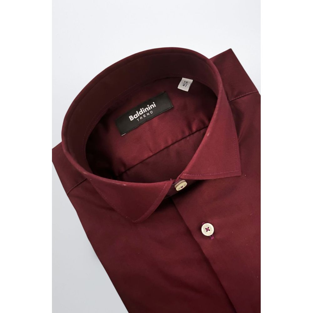 Baldinini Trend Red Cotton Men Shirt