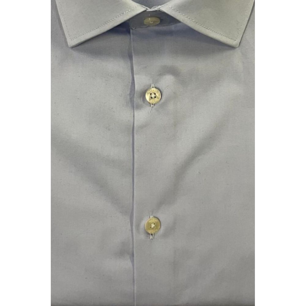 Baldinini Trend Light Blue Cotton Men Shirt